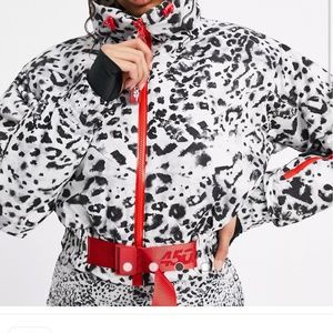 ski printed jacket in mono animal